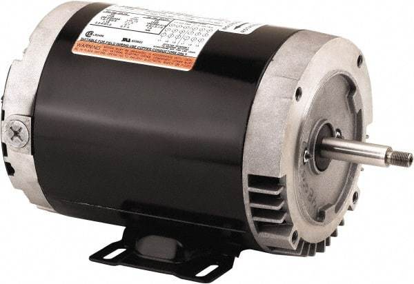 US Motors - ODP Enclosure, No Thermal Protection, 3,520 RPM, 208-230/460 Volt, 60 Hz, Three Phase Standard Efficient Motor - Size 143 Frame, Rigid Mount, 1 Speed, Ball Bearings, 3.5-3.4/1.7 Full Load Amps, F Class Insulation, CCW Lead End - Apex Tool & Supply