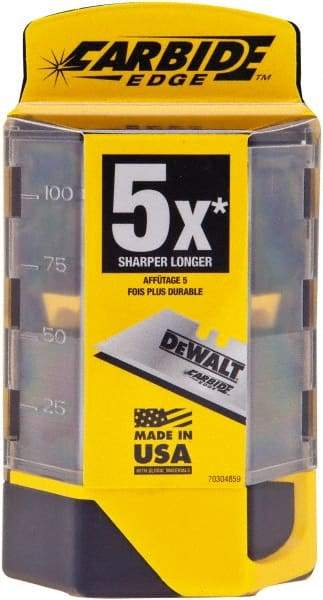 DeWALT - 50 Piece Steel Utility Knife Blade - 2-1/2" OAL - Apex Tool & Supply