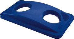 Rubbermaid - Rectangle Lid for Use with Rectangular Recycle Containers - Blue, For Slim Jim Trash Cans - Apex Tool & Supply