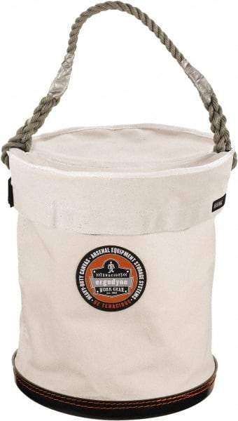 Ergodyne - 1 Pocket White Canvas Bucket Tool Organizer - 12-1/2" Wide x 12-1/2" Deep x 15" High - Apex Tool & Supply