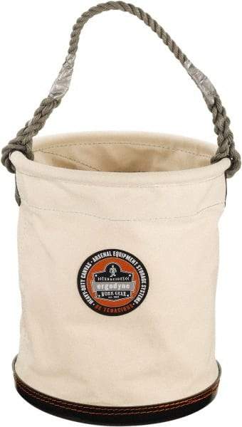 Ergodyne - 1 Pocket White Canvas Bucket Tool Organizer - 12-1/2" Wide x 12-1/2" Deep x 15" High - Apex Tool & Supply