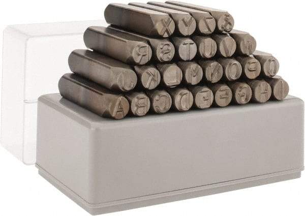 C.H. Hanson - 27 Piece, 3/8" Character Steel Stamp Set - Letters, Standard - Apex Tool & Supply