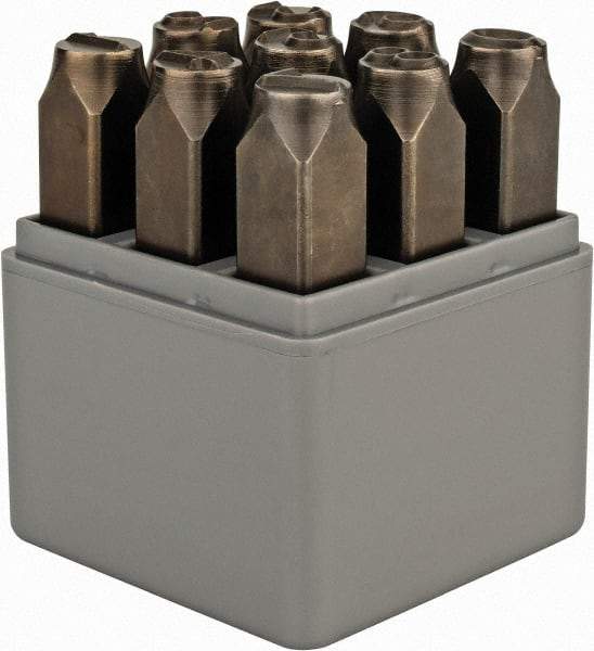 C.H. Hanson - 9 Piece, 3/8" Character Steel Stamp Set - Figures, Standard - Apex Tool & Supply
