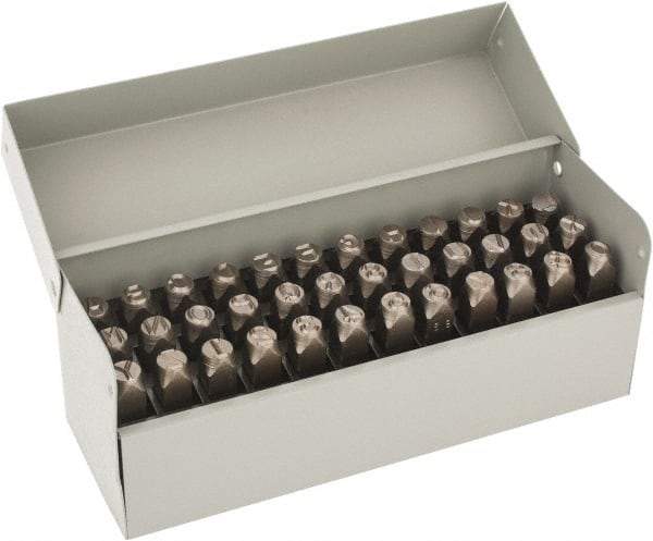 C.H. Hanson - 36 Piece, 3/8" Character Steel Stamp Set - Letters & Figures, Standard - Apex Tool & Supply