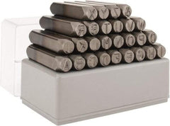 C.H. Hanson - 27 Piece, 3/8" Character Steel Stamp Set - Letters, Heavy Duty - Apex Tool & Supply