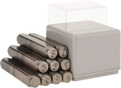 C.H. Hanson - 9 Piece, 1/4" Character Steel Stamp Set - Figures, Heavy Duty - Apex Tool & Supply