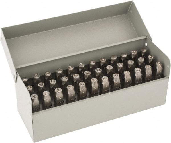 C.H. Hanson - 36 Piece, 1/4" Character Steel Stamp Set - Letters & Figures, Heavy Duty - Apex Tool & Supply