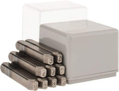 C.H. Hanson - 9 Piece, 1/8" Character Steel Stamp Set - Figures, Reverse - Apex Tool & Supply