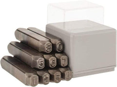 C.H. Hanson - 9 Piece, 1/4" Character Steel Stamp Set - Figures, Reverse - Apex Tool & Supply