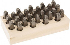 C.H. Hanson - 27 Piece, 3/8" Character Steel Stamp Set - Letters, Low Stress Round Face Full - Apex Tool & Supply