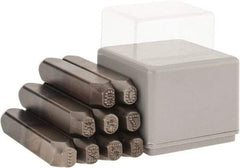 C.H. Hanson - 9 Piece, 1/4" Character Steel Stamp Set - Figures, Low Stress Round Face Dot - Apex Tool & Supply