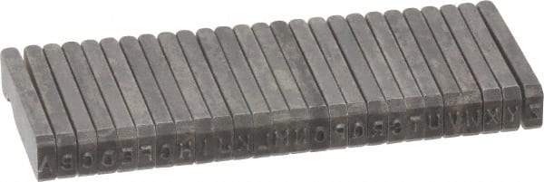 C.H. Hanson - 26 Piece, 1/16 Inch Character, Steel Type Set - 10 Character Capacity, A-Z Content - Apex Tool & Supply