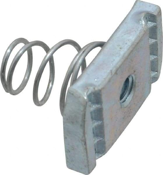 Thomas & Betts - Steel Short Spring Strut Nut - 1/4" Bolt, Used with Thomas & Betts Channel Type B Only - Apex Tool & Supply