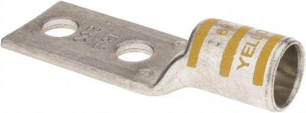 Thomas & Betts - 250 kcmil Wire Noninsulated Crimp Connection Rectangle Ring Terminal - 3/8" Stud, 3.28" OAL x 1.13" Wide, Tin Plated Copper Contact - Apex Tool & Supply
