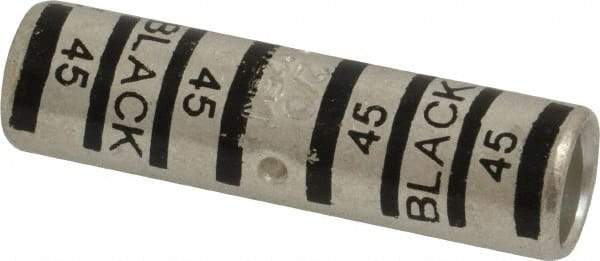 Thomas & Betts - 2/0 AWG Compatible, Noninsulated, Crimp-On Butt Splice Terminal - 2 Wire Entries, Copper Contacts, Tin Contact Plating, 2.13" OAL, Black - Apex Tool & Supply
