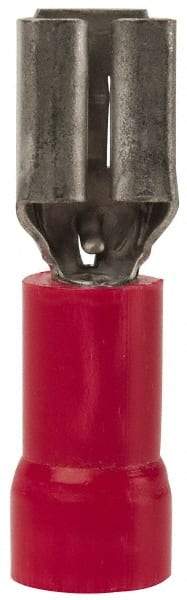 Thomas & Betts - 22 to 18 AWG, Vinyl, Fully Insulated, Female Wire Disconnect - 3/16 Inch Wide Tab, Red, CSA Certified, RoHS Compliant, UL 94 V-0, UL File E66716, UL Listed - Apex Tool & Supply