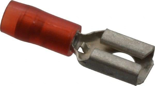 Thomas & Betts - 22 to 18 AWG, Nylon, Fully Insulated, Female Wire Disconnect - 1/4 Inch Wide Tab, Red, CSA Certified, RoHS Compliant, UL 94 V-2, UL File E66716, UL Listed - Apex Tool & Supply