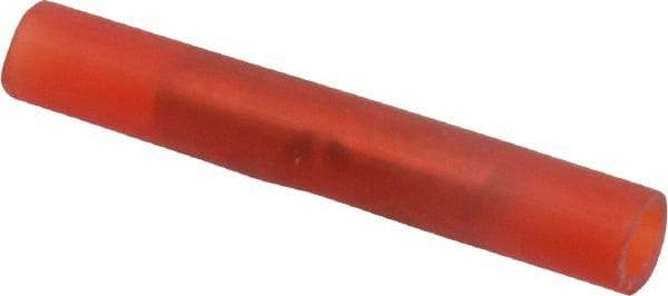 Thomas & Betts - 22 to 18 AWG Compatible, Nylon Fully Insulated, Crimp-On Butt Splice Terminal - 2 Wire Entries, Copper Contacts, Tin Contact Plating, 1.19" OAL, Red - Apex Tool & Supply