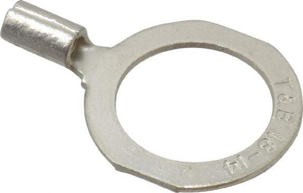 Thomas & Betts - 18-14 AWG Noninsulated Crimp Connection D Shaped Ring Terminal - 1/2" Stud, 1.06" OAL x 0.72" Wide, Tin Plated Copper Contact - Apex Tool & Supply