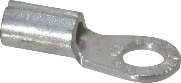 Thomas & Betts - 8 AWG Noninsulated Crimp Connection Circular Ring Terminal - 1/4" Stud, 1.13" OAL x 0.48" Wide, Tin Plated Copper Contact - Apex Tool & Supply