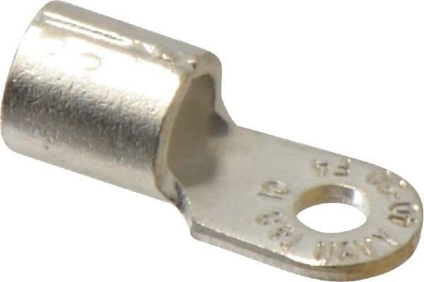 Thomas & Betts - 4 AWG Noninsulated Crimp Connection Circular Ring Terminal - #10 Stud, 1.16" OAL x 0.48" Wide, Tin Plated Copper Contact - Apex Tool & Supply