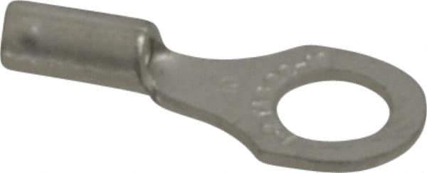 Thomas & Betts - 22-16 AWG Noninsulated Crimp Connection D Shaped Ring Terminal - #10 Stud, 3/4" OAL x 0.31" Wide, Tin Plated Copper Contact - Apex Tool & Supply