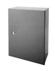 Wiegmann - Steel Standard Enclosure Hinge Flat Cover - NEMA 4, 12, 13, 24" Wide x 24" High x 8" Deep, Dirt-tight, Dust-tight, Oiltight & Watertight - Apex Tool & Supply