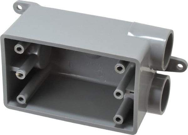 Thomas & Betts - 1 Gang, (3) 3/4" Knockouts, PVC Rectangle Junction Box - 115.3mm Overall Height x 98.4mm Overall Width x 61.5mm Overall Depth, Weather Resistant - Apex Tool & Supply