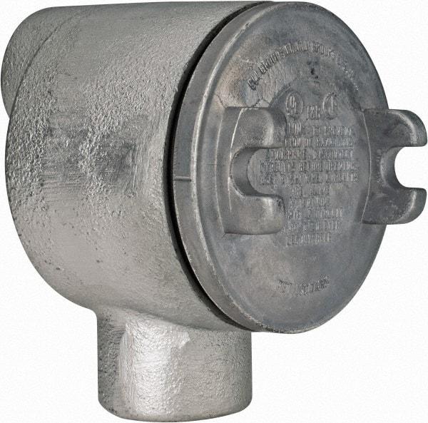 Thomas & Betts - (2) 1" Knockouts, Iron Round GUAB - 3-1/2" Overall Width x 2.31" Overall Depth - Apex Tool & Supply