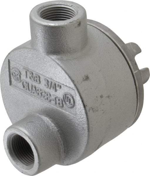 Thomas & Betts - (2) 3/4" Knockouts, Iron Round GUAB - 3-1/2" Overall Width x 2" Overall Depth - Apex Tool & Supply