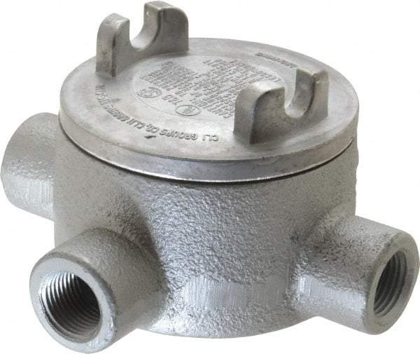 Thomas & Betts - (4) 1/2" Knockouts, Iron Round GUAX - 3-1/2" Overall Width x 2" Overall Depth - Apex Tool & Supply