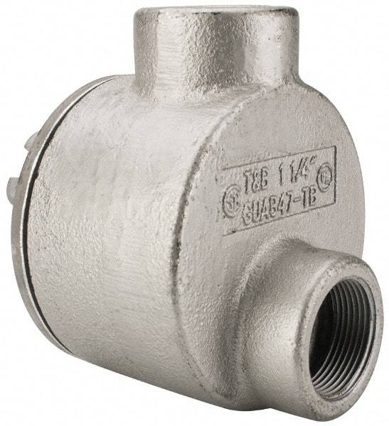 Thomas & Betts - (2) 1-1/4" Knockouts, Iron Round GUAB - 4.38" Overall Width x 2.69" Overall Depth - Apex Tool & Supply
