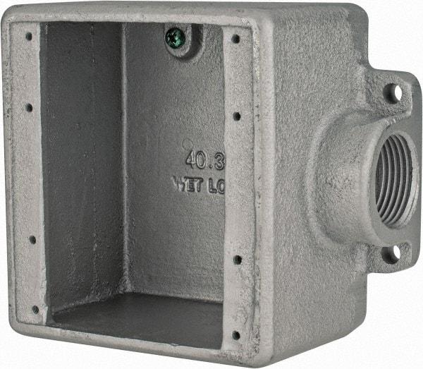 Thomas & Betts - 2 Gang, (1) 1" Knockout, Iron Rectangle Device Box - Zinc Plated - Apex Tool & Supply