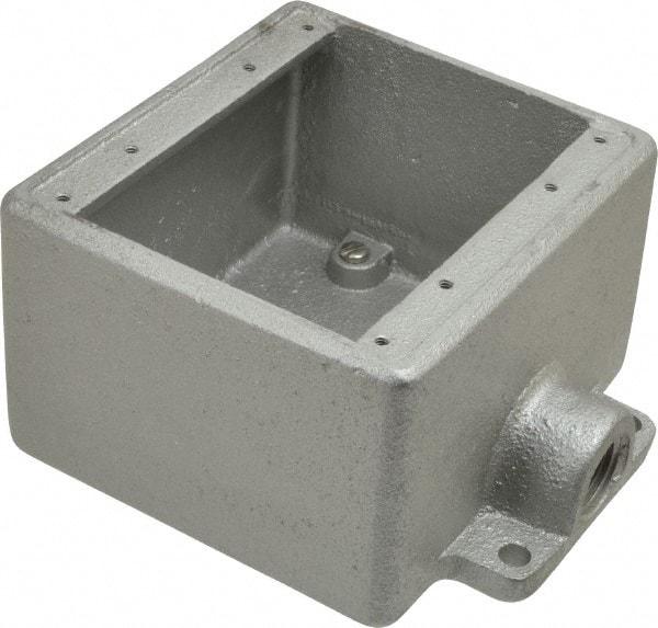 Thomas & Betts - 2 Gang, (1) 1/2" Knockout, Iron Rectangle Device Box - Zinc Plated - Apex Tool & Supply