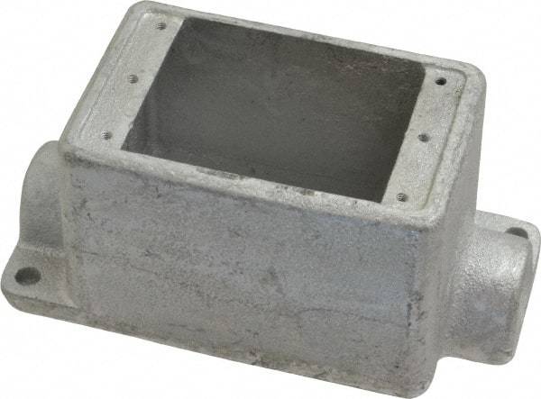 Thomas & Betts - 1 Gang, (2) 1/2" Knockouts, Iron Rectangle Device Box - 2-3/4" Overall Width - Apex Tool & Supply