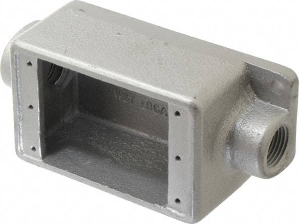 Thomas & Betts - 1 Gang, (2) 1/2" Knockouts, Iron Rectangle Device Box - 5.38" Overall Height x 2-3/4" Overall Width x 2" Overall Depth - Apex Tool & Supply