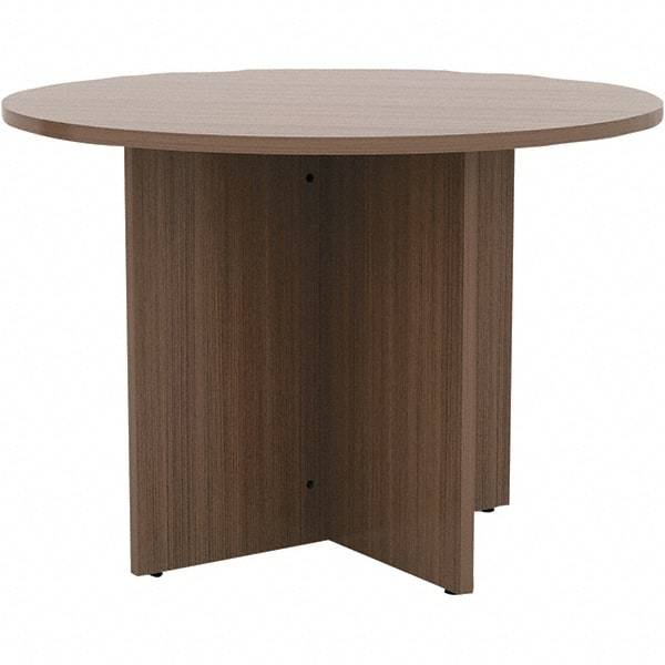 ALERA - 29-1/2" High Stationary Conference Table - 1" Thick, Walnut (Color), Wood Grain Laminate - Apex Tool & Supply