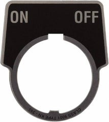 Schneider Electric - Aluminum Legend Plate - On-Off - Black Background, 30mm Hole Diameter, 1-3/4 Inch Wide - Apex Tool & Supply