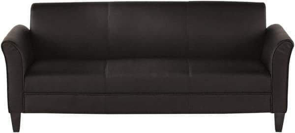 ALERA - Black Leather Guest Sofa - 77" Wide x 32" High - Apex Tool & Supply