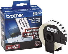 Brother - 1.1" Wide x 1,200" Long, White Paper Label Tape - For PC Label Printers - Apex Tool & Supply