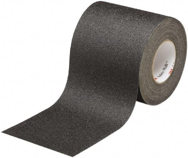 Ability One - Black Solid Color Anti-Slip Vinyl Tape - 4" Wide x 60' Long x 0.028" Thick, General Traffic - Apex Tool & Supply