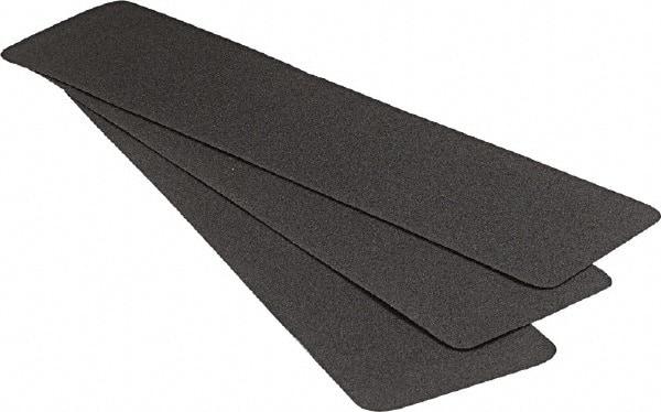 Ability One - 24"x 6" Vinyl Adhesive Plain Surface Stair Treads - Black, Resin - Apex Tool & Supply