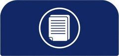 Rubbermaid - Trash Can Decal Message: Paper - English, Text on Color, Blue, Indoor & Outdoor, Apply to Metal, 1-25/32" Wide x 8-1/2" High - Apex Tool & Supply