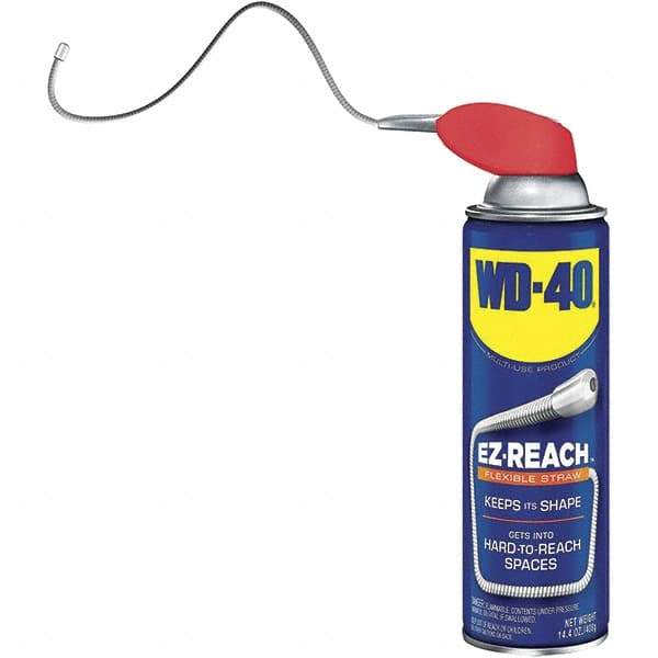 WD-40 - 14.4 oz EZ-Reach Multi-Use Product with 8" Flexible Smart Straw, Sprays 2 Ways - Multi-Purpose Lubricant: Stop Squeaks, Removes & Protects, Loosens Rusted Parts, Free Sticky Mechanisms, Drives Out Moisture - Apex Tool & Supply