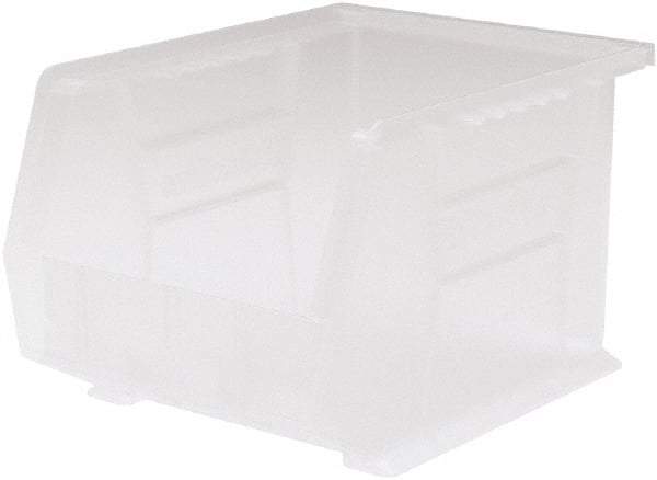 Akro-Mils - 50 Lb. Load Capacity, 10-3/4" Deep, Clear Polymer Hopper Stacking Bin - 7" High x 8-1/4" Wide x 10-3/4" Long - Apex Tool & Supply