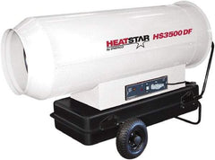 Heatstar - 360,000 BTU Rating, Kerosene Forced Air Heater - 1,750 Sq Ft Max Heating Area, 27.7 Gal Capacity, Fuel with Diesel, Kerosene, JP-8 & Jet8 - Apex Tool & Supply