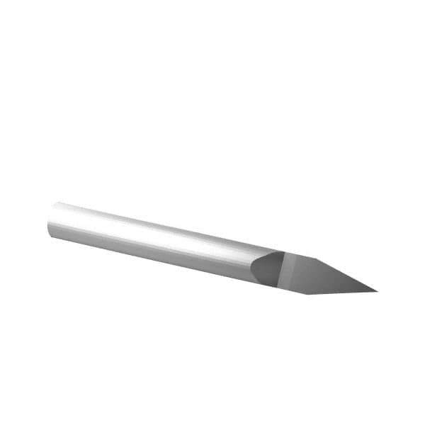Scientific Cutting Tools - 30° Incl Angle, 1/8" Shank Diam, 1-1/2" OAL, 0.005" Cut Diam, Conical Engraving Cutter - 0.223" LOC, 0.005" Tip Diam, Right Hand Cut, Submicron Solid Carbide - Apex Tool & Supply