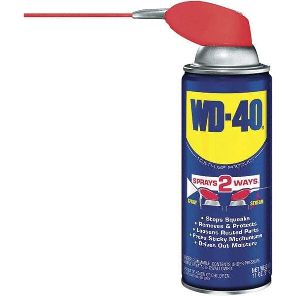 WD-40 - 11 oz Multi-Use Product with Smart Straw, Sprays 2 Ways - Multi-Purpose Lubricant: Stop Squeaks, Removes & Protects, Loosens Rusted Parts, Free Sticky Mechanisms, Drives Out Moisture - Apex Tool & Supply