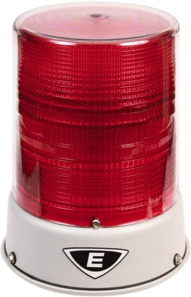 Edwards Signaling - 120 VAC, 4X NEMA Rated, LED, Red, Flashing, Steady Light - 65 Flashes per min, 3/4 Inch Pipe, 8-1/4 Inch Diameter, 7-3/4 Inch High, IP66 Ingress Rating, Pipe Mount - Apex Tool & Supply