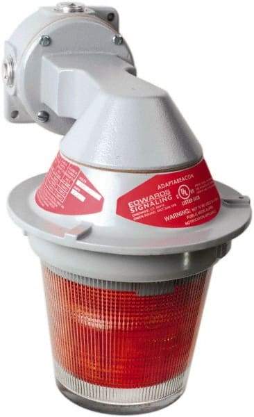 Edwards Signaling - 120 VAC, 4, 3R NEMA Rated, LED, Green, Flashing, Steady Light - 65 Flashes per min, 3/4 Inch Pipe, 7 Inch Diameter, 11-3/8 Inch High, Bracket Mount - Apex Tool & Supply